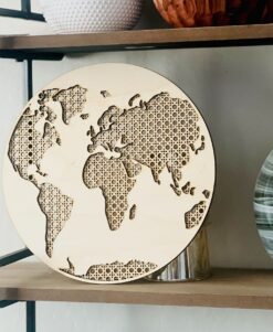 دکور چوبی طرح نقشه دنیا مدل TH_86269