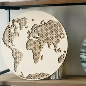 دکور چوبی طرح نقشه دنیا مدل TH_86269