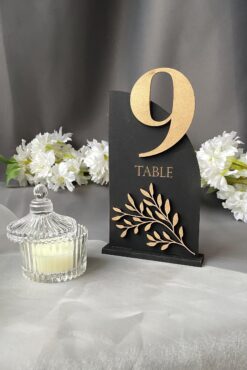 شماره میز چوبی طرح برگ مدل TH_88747