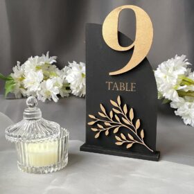 شماره میز چوبی طرح برگ مدل TH_88747