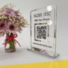 استند QR کد پلکسی شفاف مدل TH_91629 - نقره ای