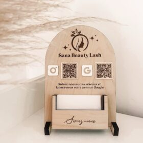 استند کارت ویزیت و کیوارکد چوبی مدل TH_31195