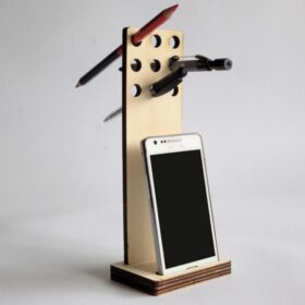 استند موبایل و جاخودکاری چوبی مدل TH_62608