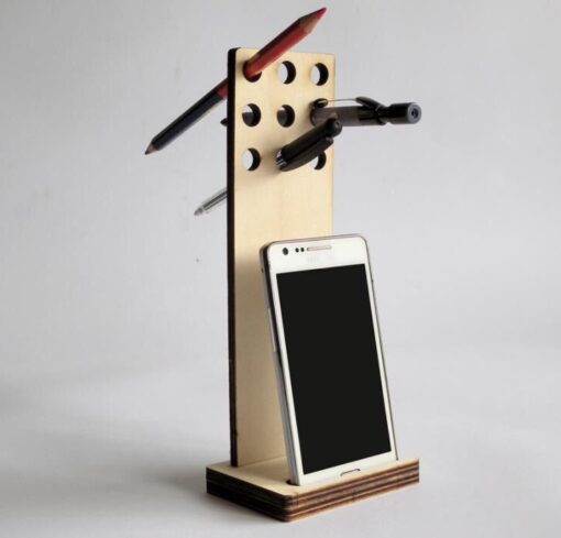 استند موبایل و جاخودکاری چوبی مدل TH_62608