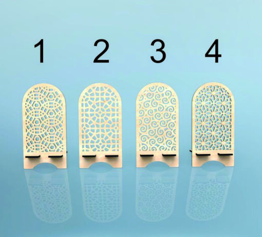 استند موبایل چوب سه‌لایه هندسی مدل TH_51637 - تصویر 1