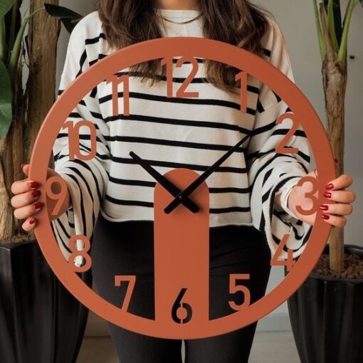 ساعت دیواری چوبی مدرن مدل TH_83398