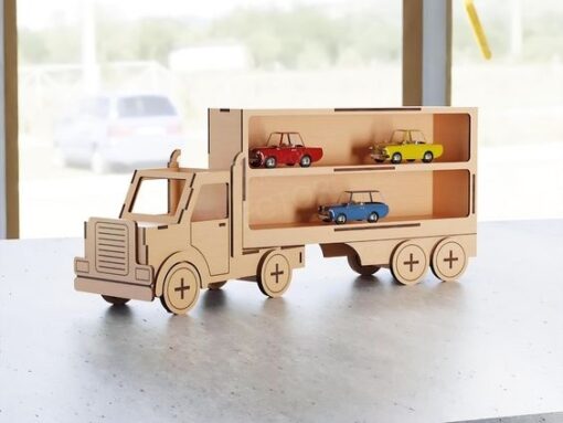 شلف رومیزی ماشین کامیون چوبی مدل TH_43774